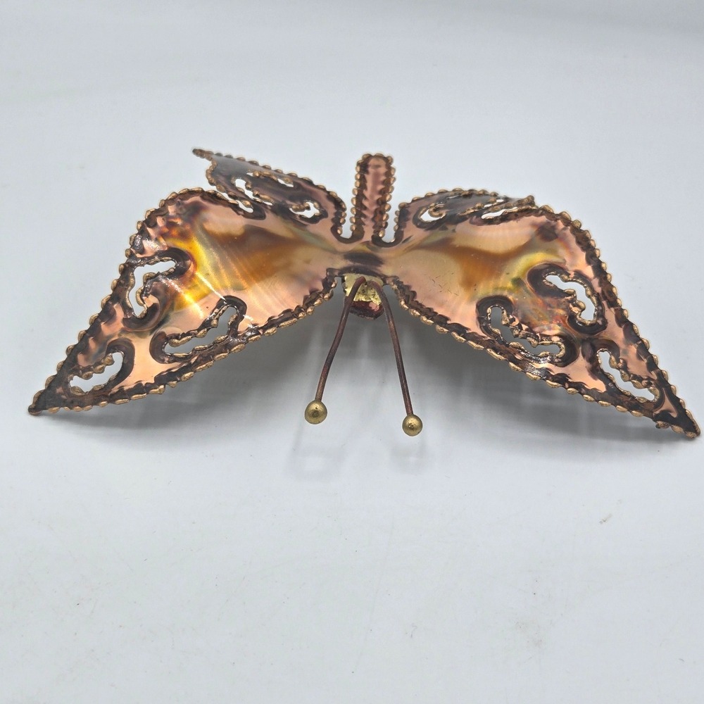 VINTAGE Copper Butterfly Metal Wall Art